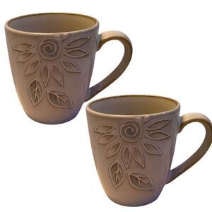 Pfaltzgraff Daisy Chain Coffee Mugs Cups 4" Set Of 2 Cups